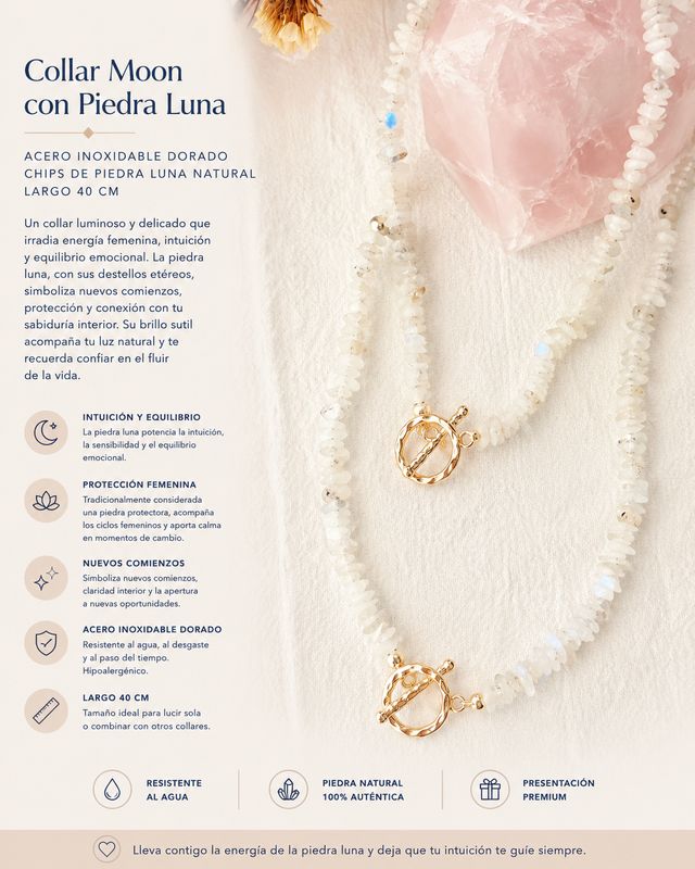 Collar MOON Piedra Luna ✨?