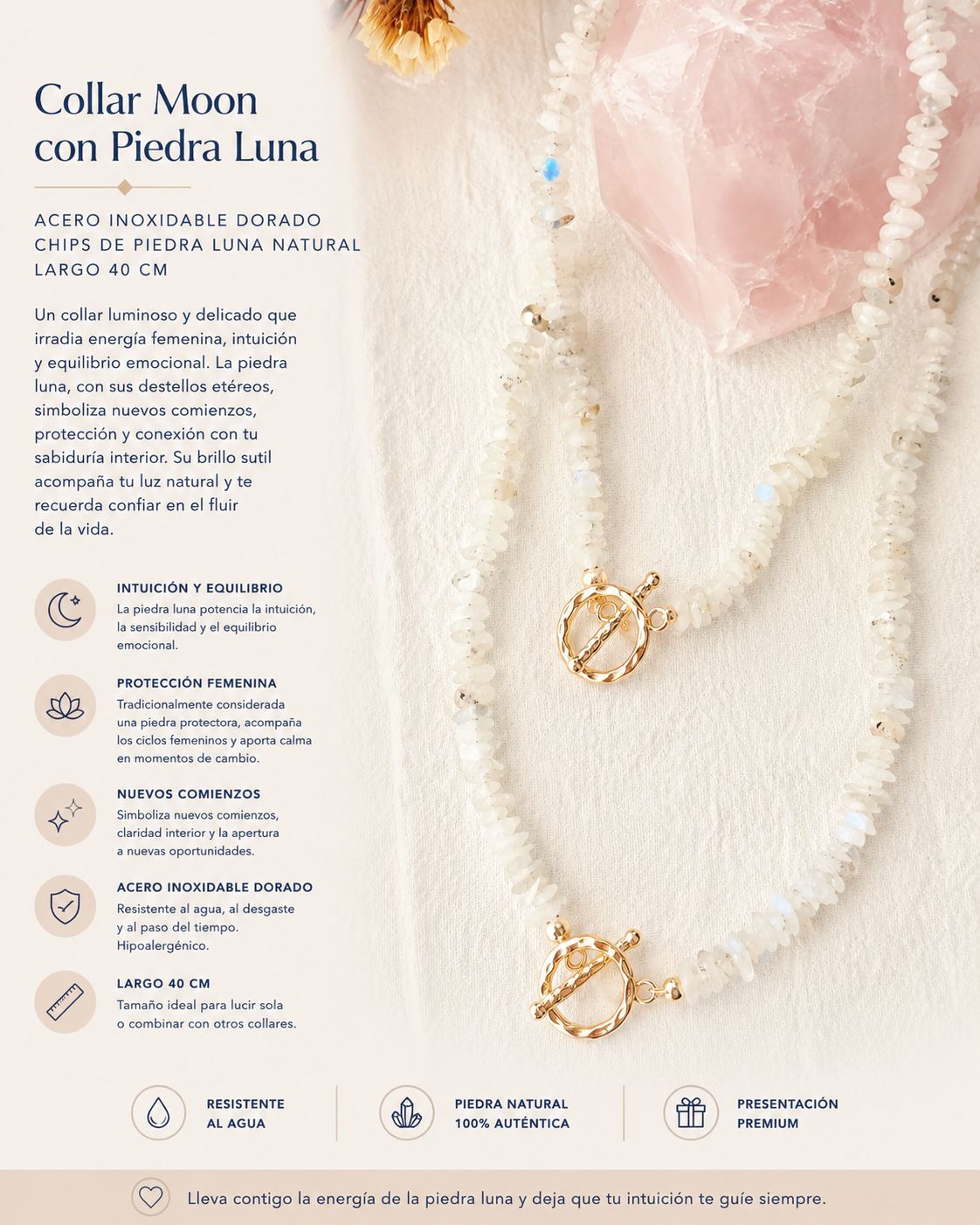 Collar MOON Piedra Luna ✨?