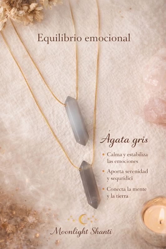 Collar INTUICIÓN | Ágata gris