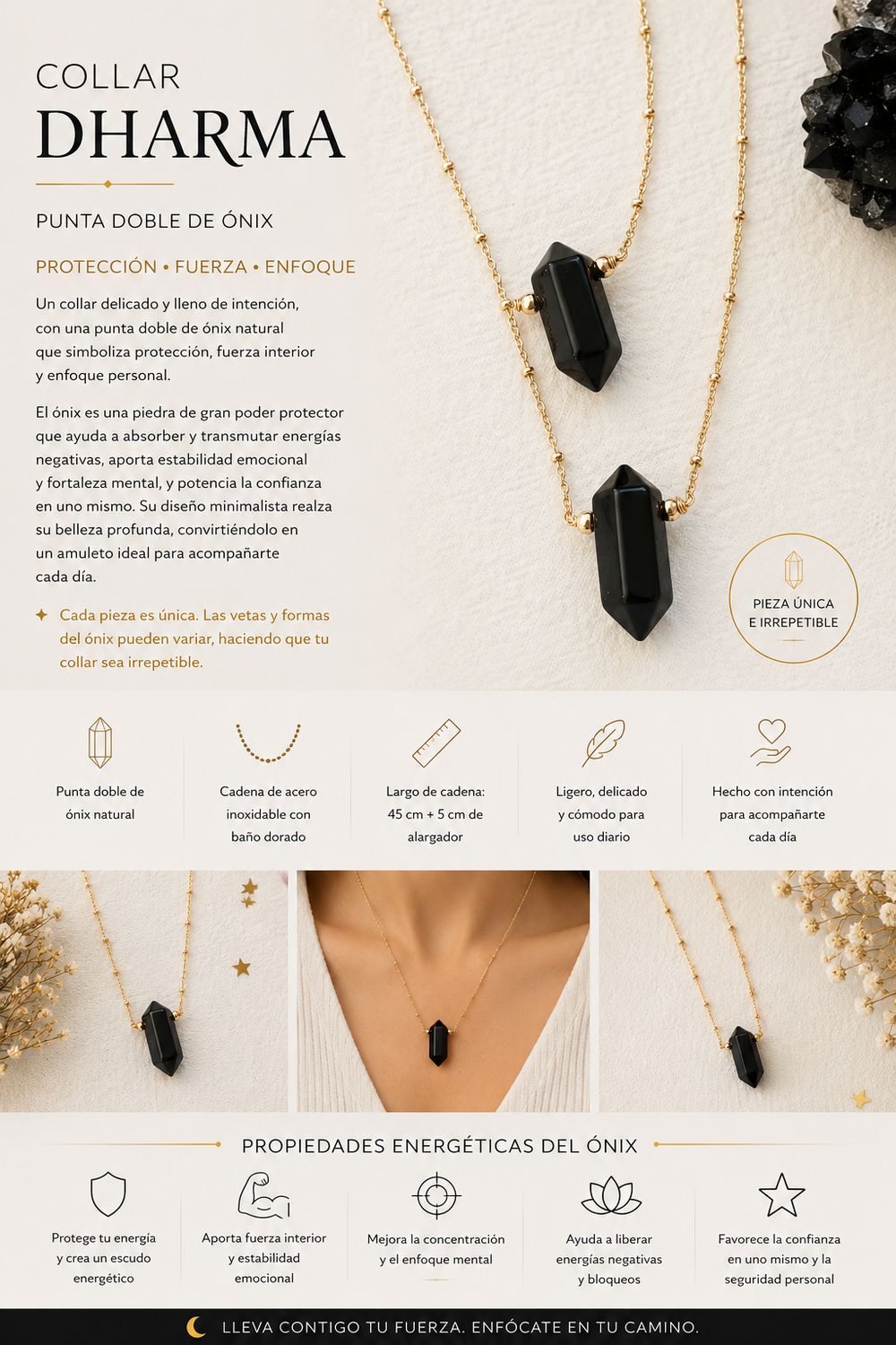 Collar DHARMA ONIX negro