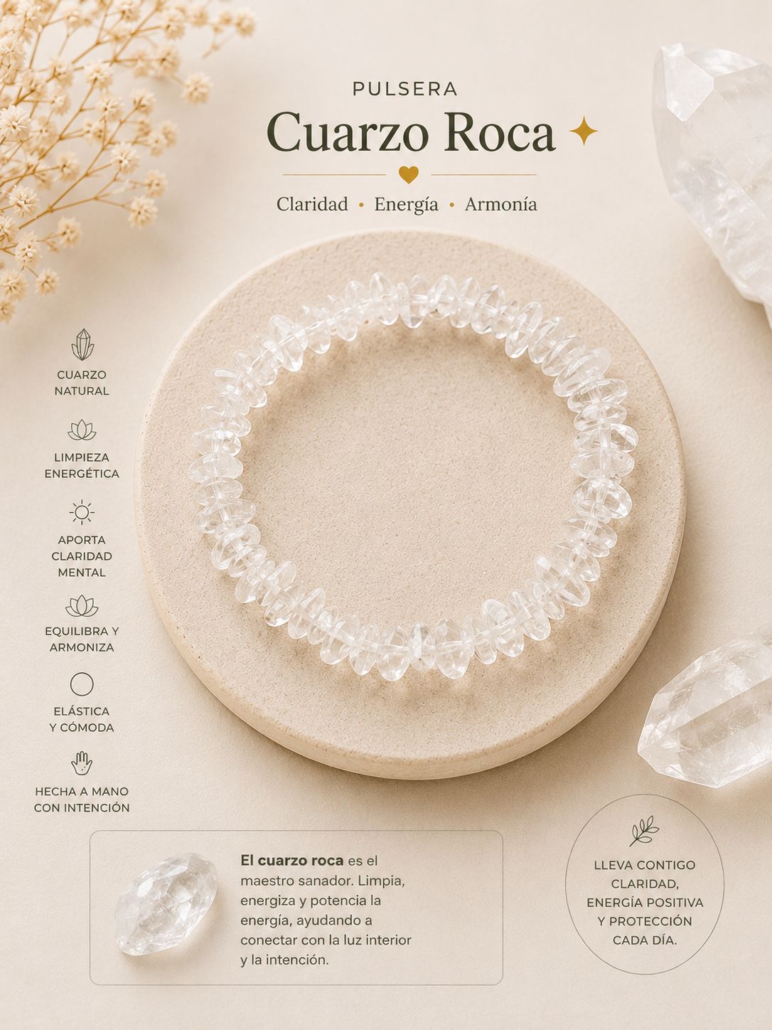 Pulsera cuarzo roca