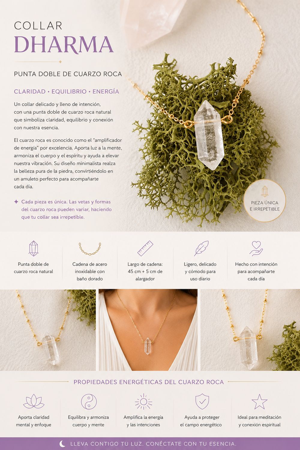 COLLAR DHARMA CUARZO ROCA