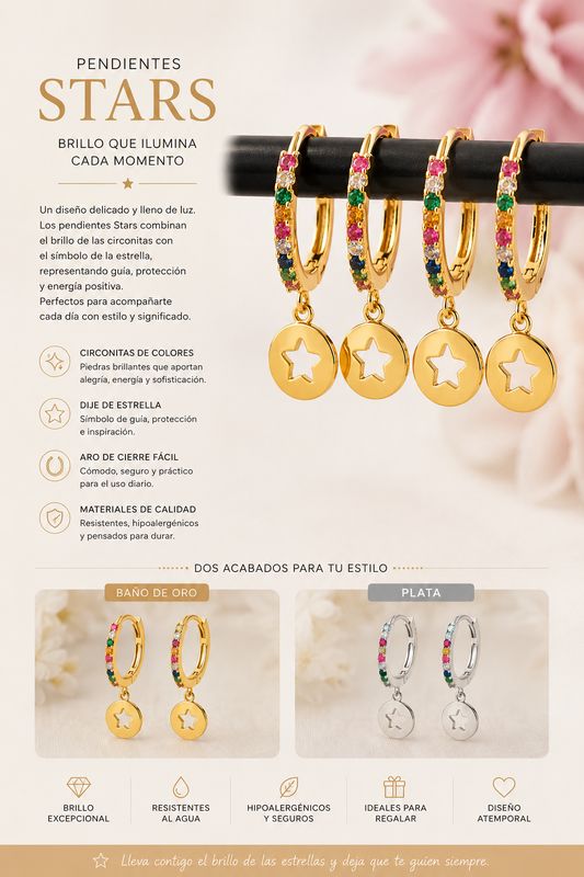 Pendientes Stars Plata ✨