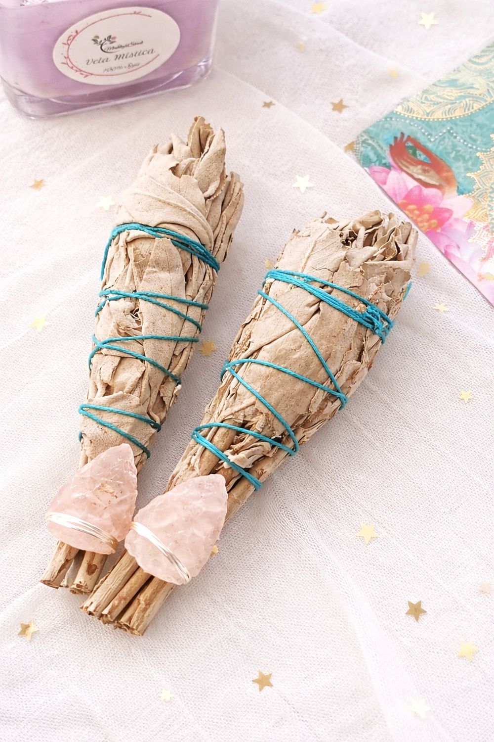 ANTORCHA SALVIA CON CUARZO ROSA