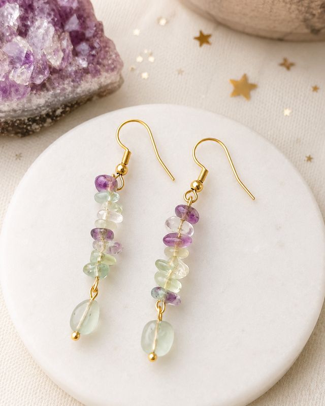 PENDIENTES FLUORITA ARCOIRIS ?