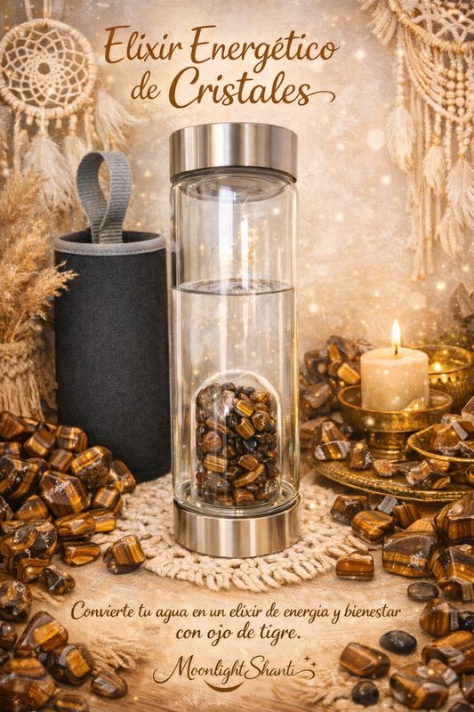 Botella cristal ojo de tigre