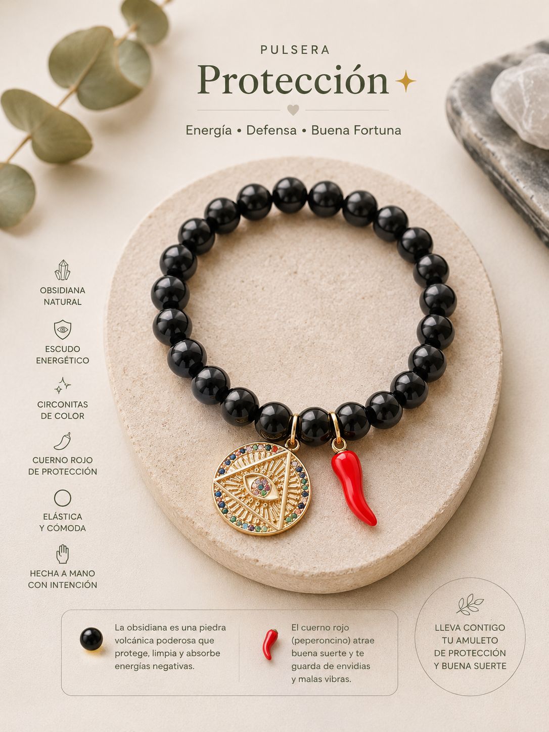 Pulsera obsidiana