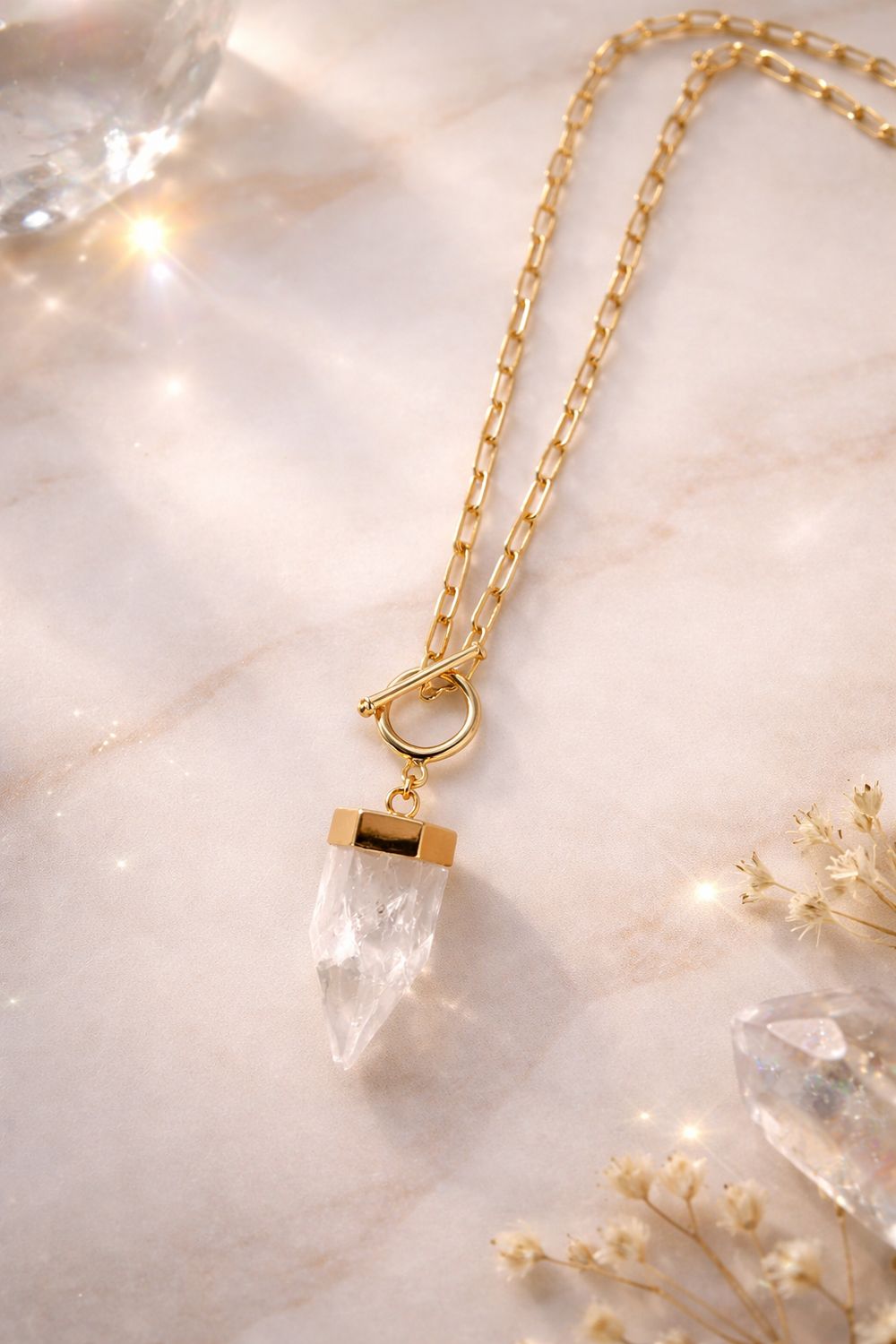 Collar punta cuarzo roca