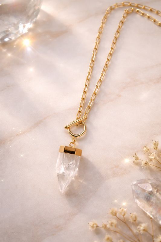 Collar punta cuarzo roca