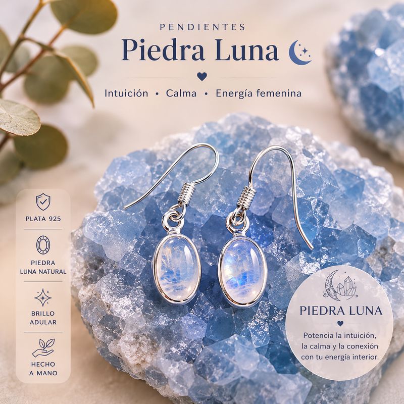 Pendientes piedra luna
