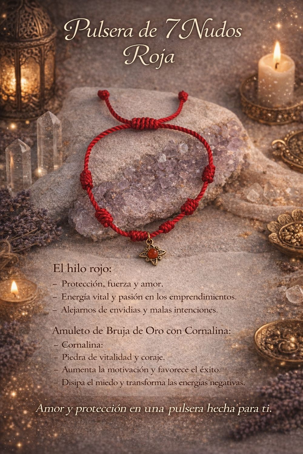 Pulsera 7 nudos roja Pulsera 7 nudos roja