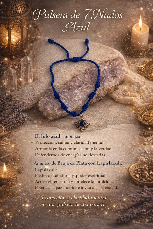 Pulsera 7 nudos azul