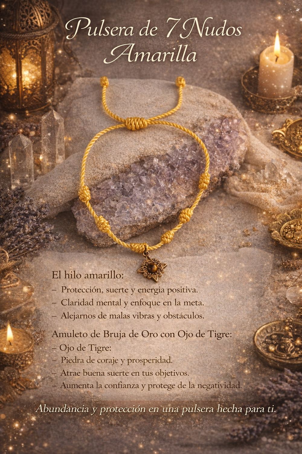 Pulsera 7 nudos amarilla