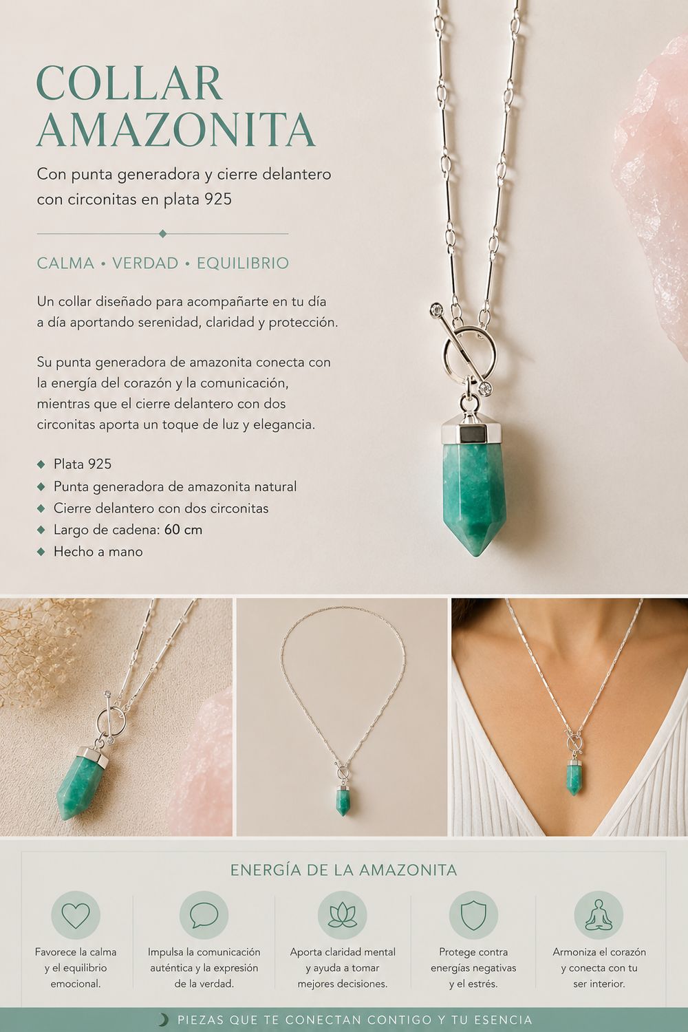 Collar punta amazonita