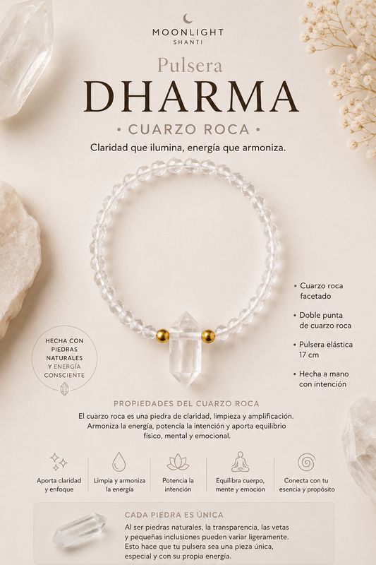 Pulsera dharma cuarzo roca