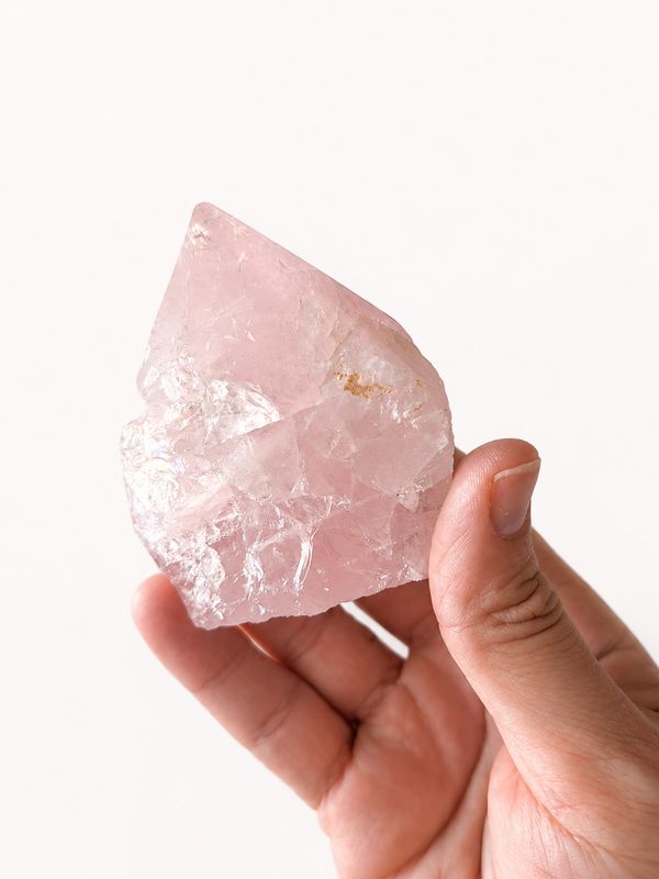 Punta semi pulida cuarzo rosa