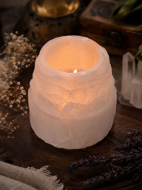 Porta velas selenita