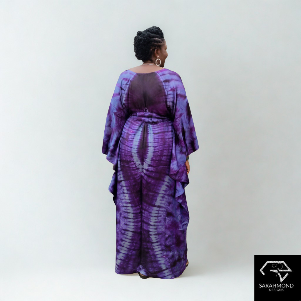 Belinda Waterfall Tye Dye Kampala Adire BouBou Long Dress