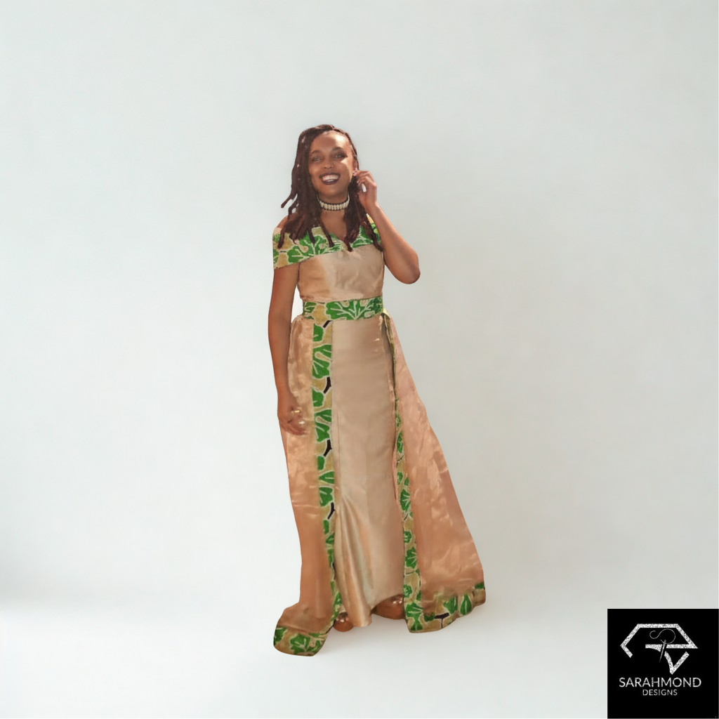 Ariel Train Mermaid African Inspired Long Dress