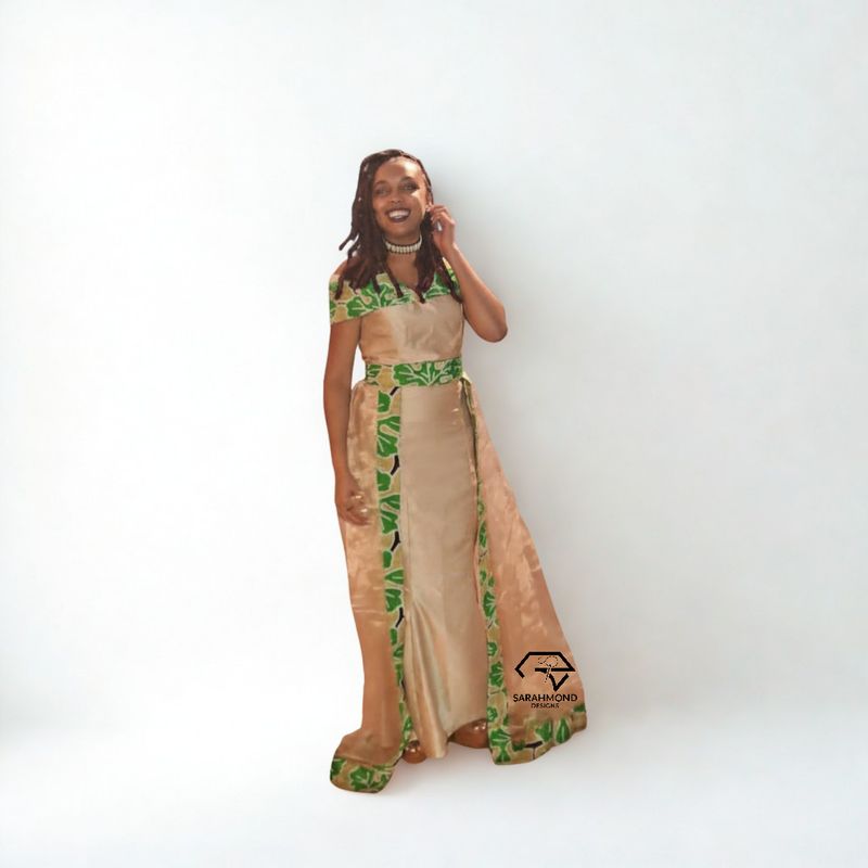 Ariel Train Mermaid African Inspired Long Dress