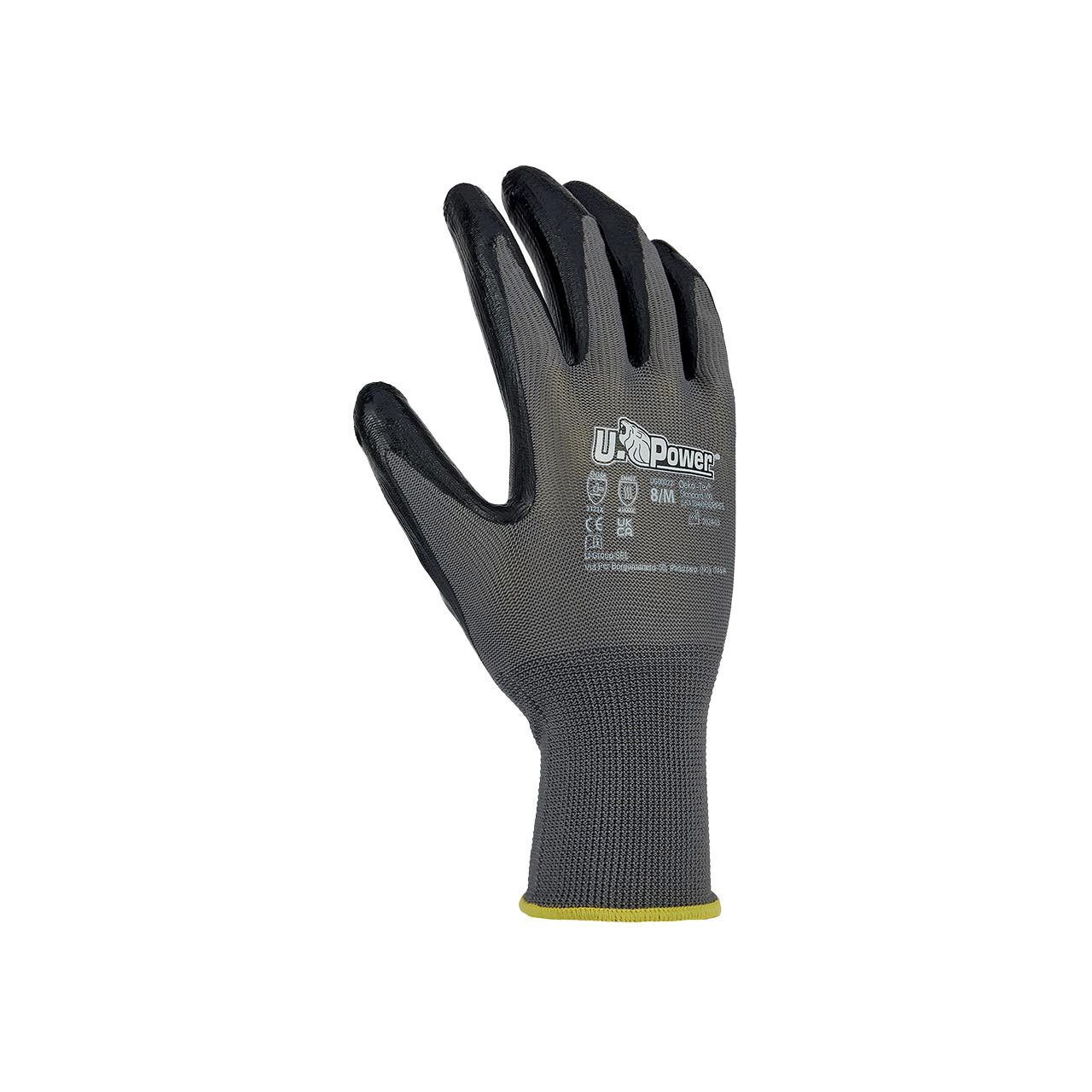 GUANTO NITRILE U-POWER VALZER GRIGIO/NERO