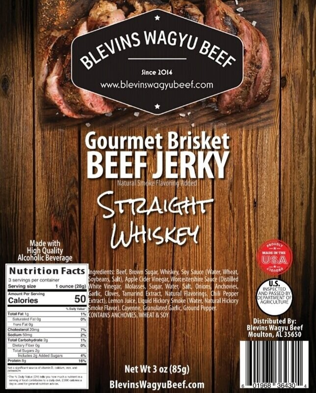 Straight Whiskey Beef Jerky 3oz