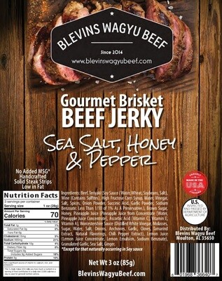 Sea Salt, Honey, & Pepper Beef Jerky 3oz