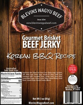 Korean BBQ Beef Jerky 3oz
