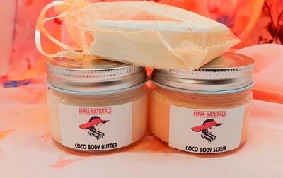 COCO TRIO

BODY SCRUB/
BODY BUTTER/
SOAP BAR