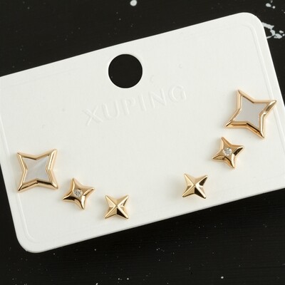 6 Pcs Xuping Star Pearl Luxury Earrings