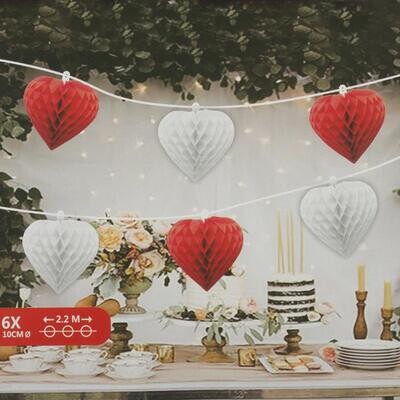 Heart Paper Chain Ornament (2 Meter)