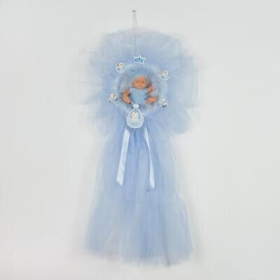 Round Tulle Baby Themed Door Ornament