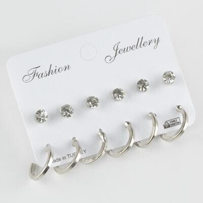 12 Ring Stone Earrings (1.5 cm)