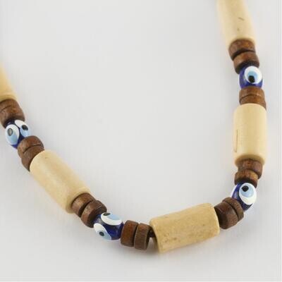 Wooden Rope Evil Eye Necklace