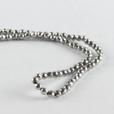 3 mm Faceted Hematite Stone