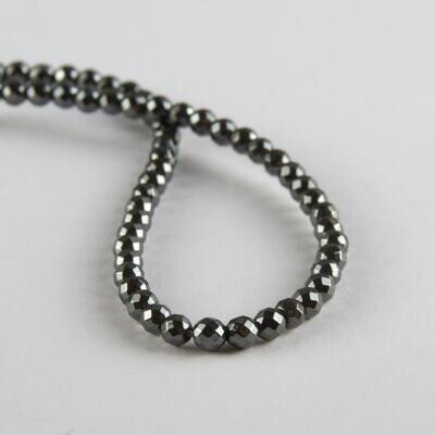 4 mm Faceted Hematite Stone