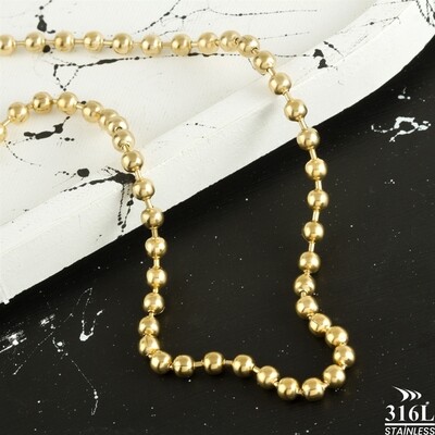 Ball Chain Luxury Steel Long Necklace 60 cm