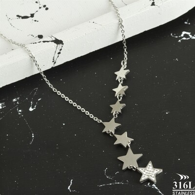Star Luxury Steel Long Necklace
