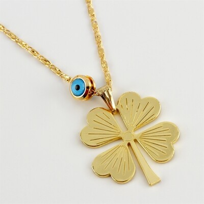 Clover Figured Evil Eye Necklace
