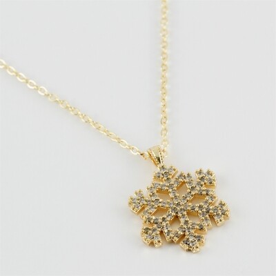 Snowflake Figured Zircon Stone Trend Necklace