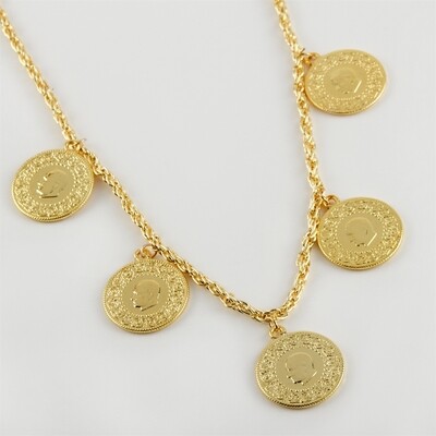 Five in One Gold Plated Necklace