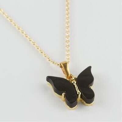 Butterfly Figured Polyester Necklace