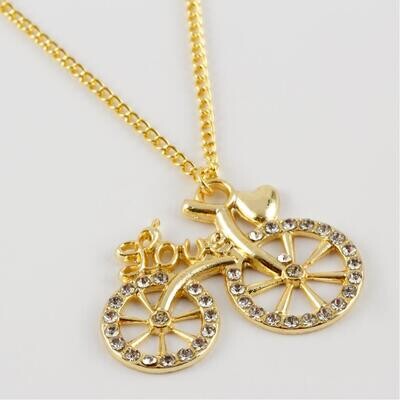 Love Bicycle Figured Stone Necklace