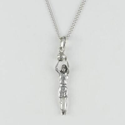 Basketball Player Metal Necklace