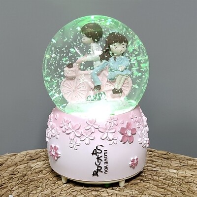 Lighted Snow Globe with Musical Dual Battery (Large) in Love