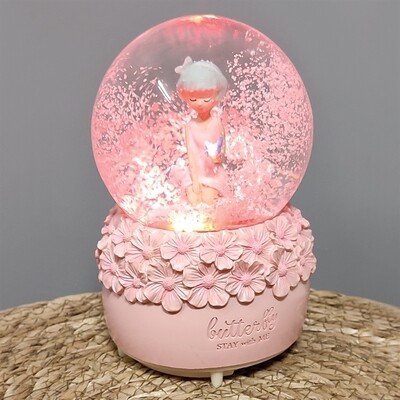 Princess Battery Lighted Snow Globe with Music (Large)
