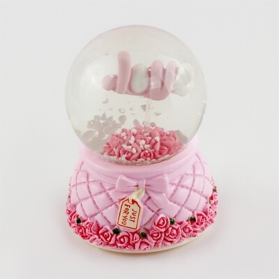 Lighted Snow Globe With Love Lettering Tiny