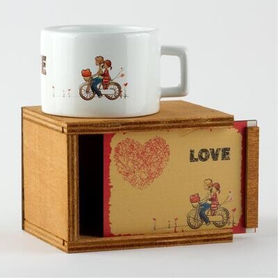 Bicycle Double Figured Wooden Boxed Mug