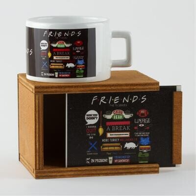 Friends Written Wooden Boxed Mug