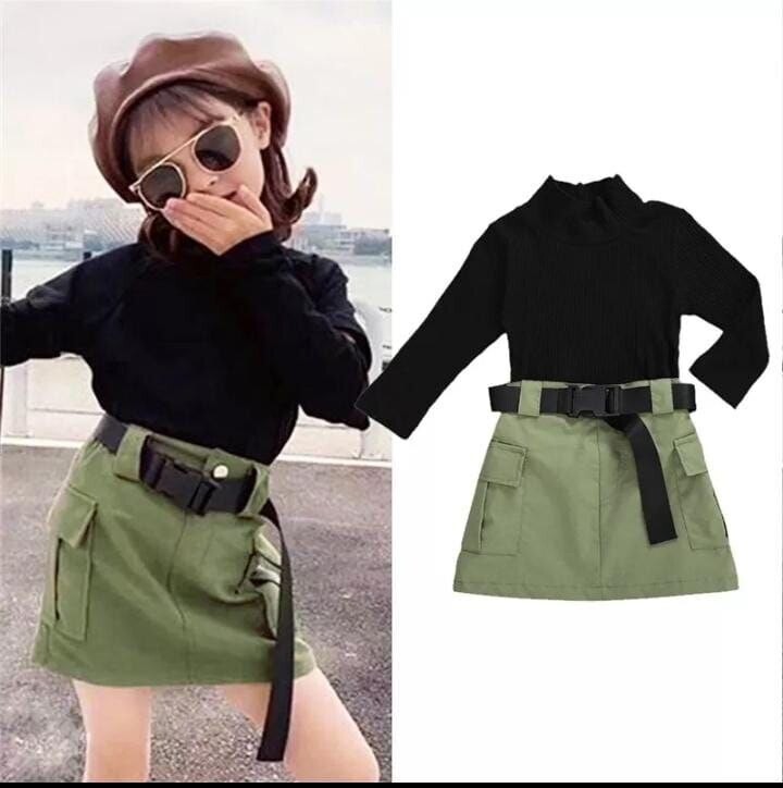 Camouflage skirt sweater